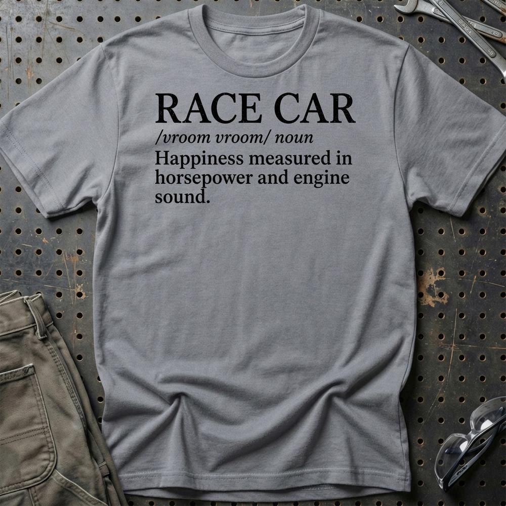 Race Car Definition - Dansk Bilentusiast T-Shirt-Beklædning-Garage Culture-Grå Sport-S-Garage Culture Shop- garage - man cave - merchandise