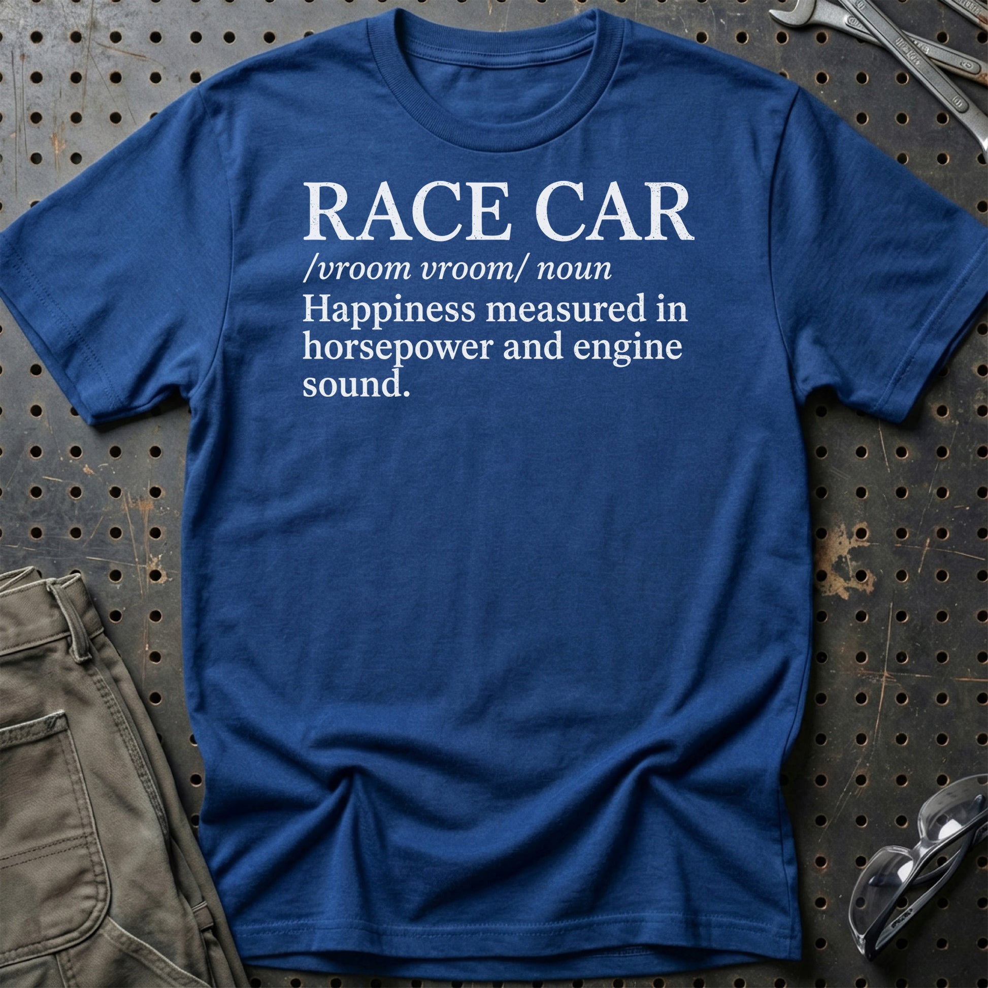 Race Car Definition – Dansk Bilentusiast - Unisex T-Shirt , Bomuld-Beklædning-Garage Culture-Blå Royal-S-Garage Culture Shop- garage - man cave - merchandise