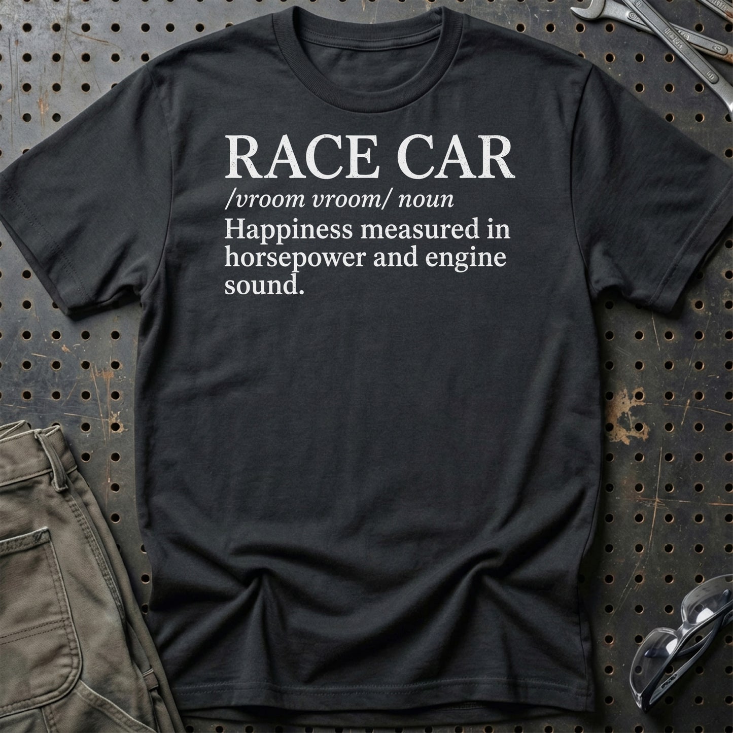 Race Car Definition – Dansk Bilentusiast - Unisex T-Shirt , Bomuld-Beklædning-Garage Culture-Sort-S-Garage Culture Shop- garage - man cave - merchandise