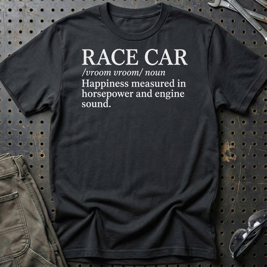 Race Car Definition – Dansk Bilentusiast - Unisex T-Shirt , Bomuld-Beklædning-Garage Culture-Sort-S-Garage Culture Shop- garage - man cave - merchandise