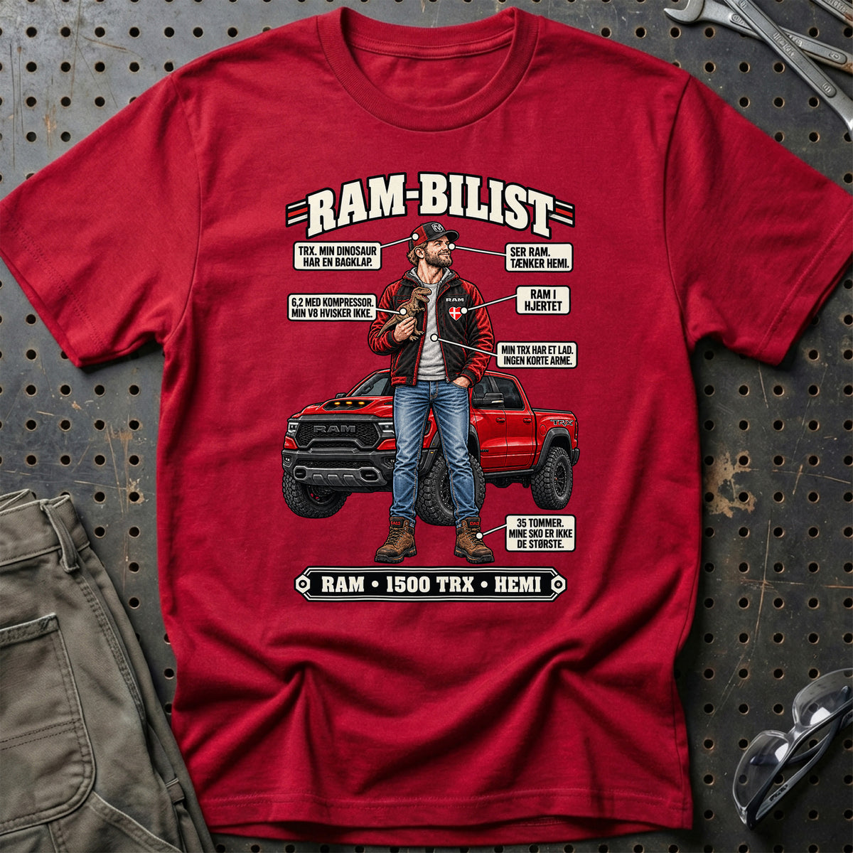 
Ram-Bilist T-Shirt – Rød