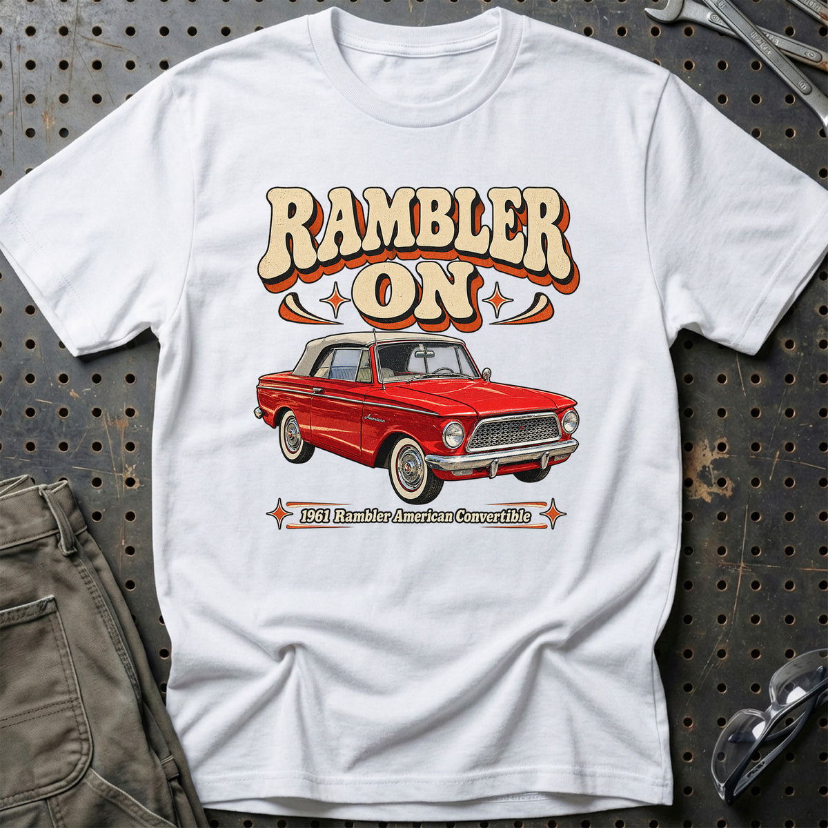 
Rambler American Convertible 1961 – Rambler On T-Shirt – Hvid