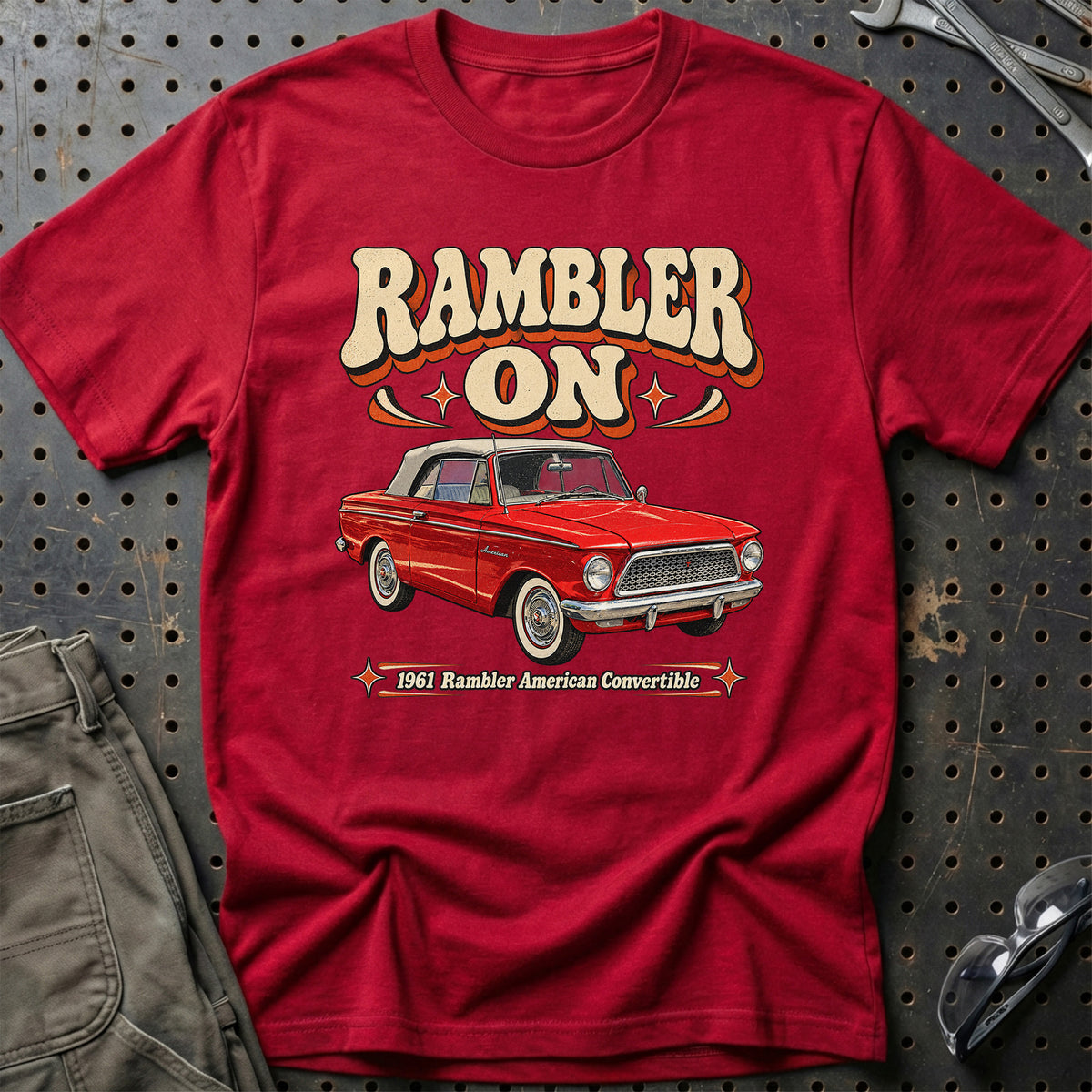 
Rambler American Convertible 1961 – Rambler On T-Shirt – Rød
