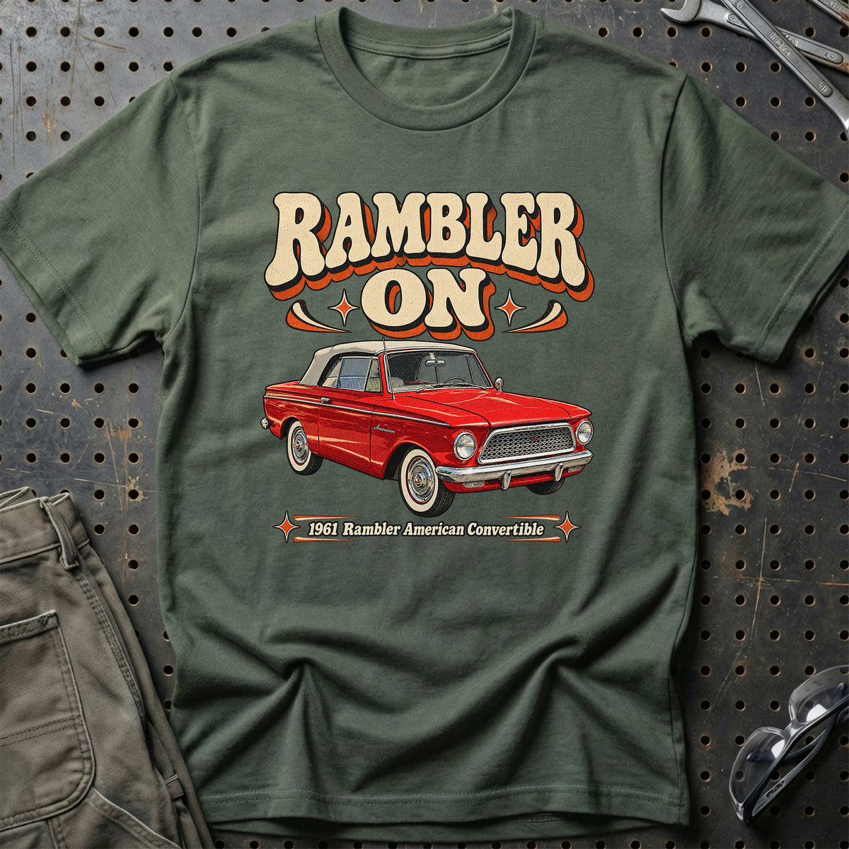 
Rambler American Convertible 1961 – Rambler On T-Shirt – Grøn Militær