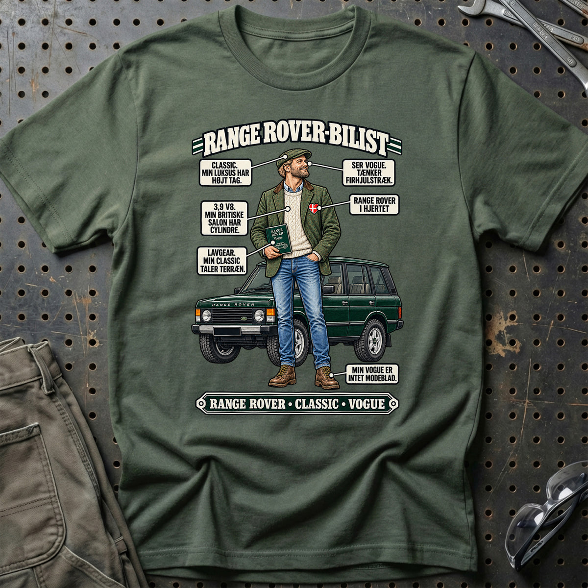 
Range Rover-Bilist T-Shirt – Grøn Militær
