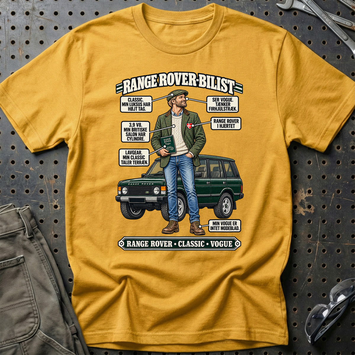 
Range Rover-Bilist T-Shirt – Guld