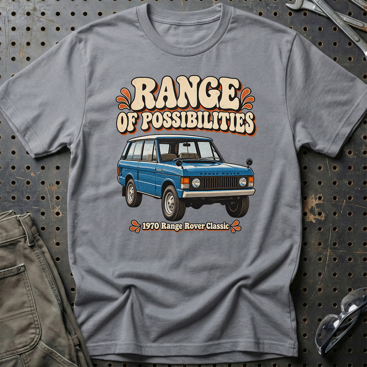 
Range Rover Classic 1970 – Range of Possibilities T-Shirt – Grå Sport