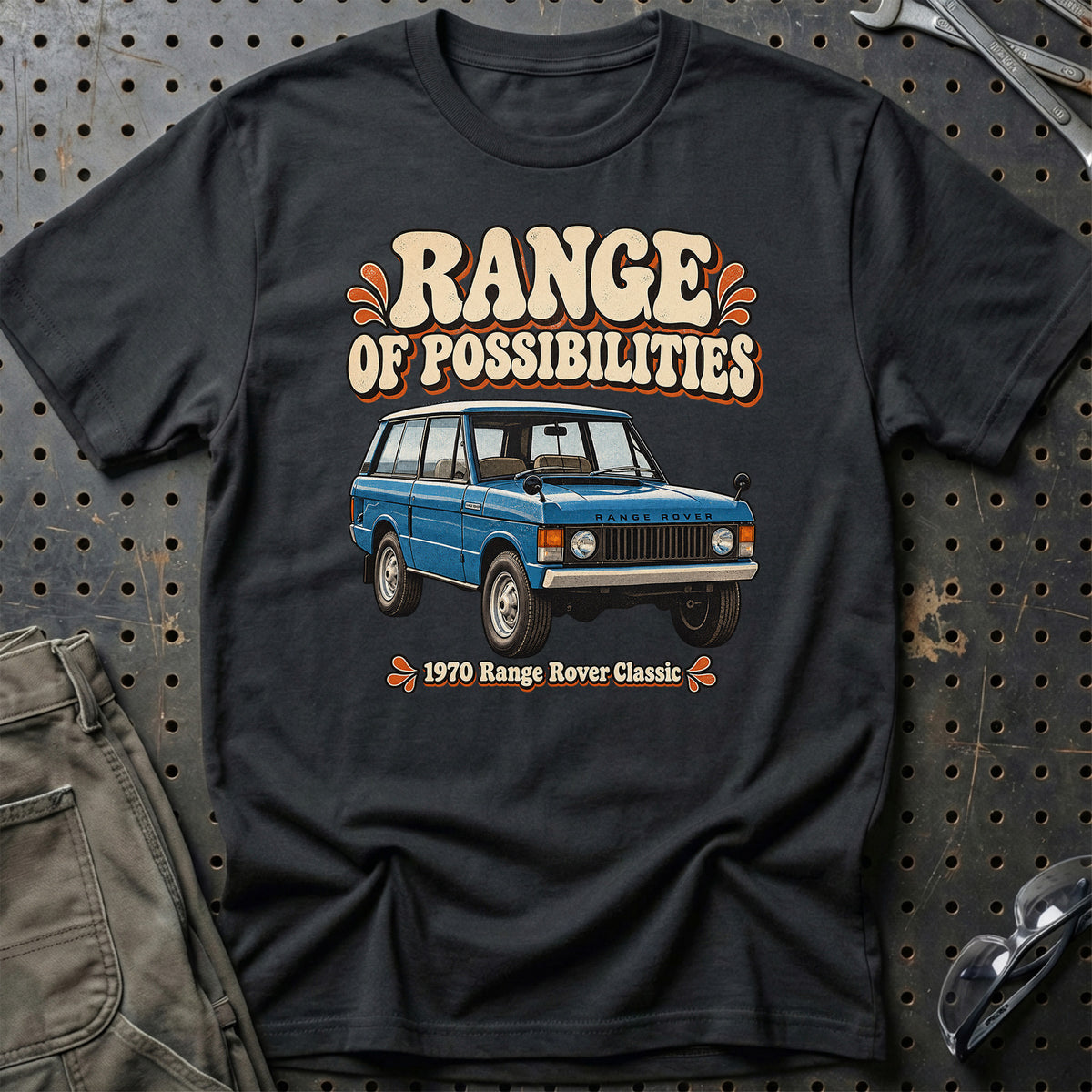 
Range Rover Classic 1970 – Range of Possibilities T-Shirt – Sort