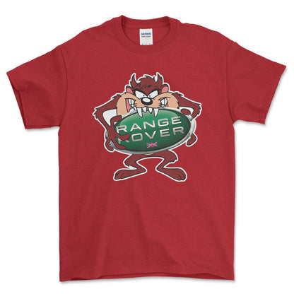 Range Rover TAZ Unisex T-Shirt , Bomuld-Beklædning-Range Rover-Rød-S-Forside-Garage Culture Shop- garage - man cave - merchandise