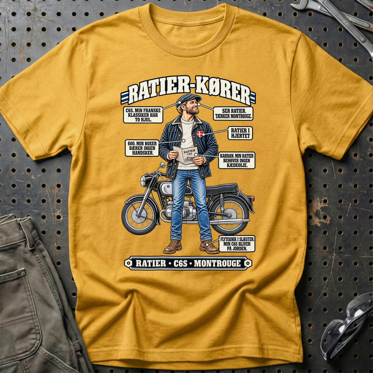 
Ratier-Kører T-Shirt – Guld