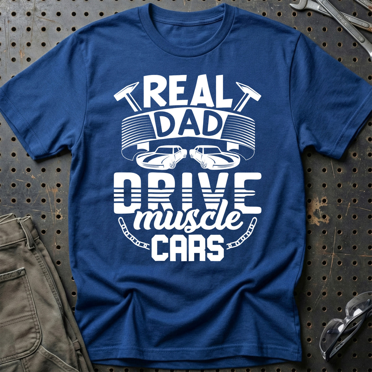 
Real Dad Drive Muscle Car T-Shirt – Blå Royal