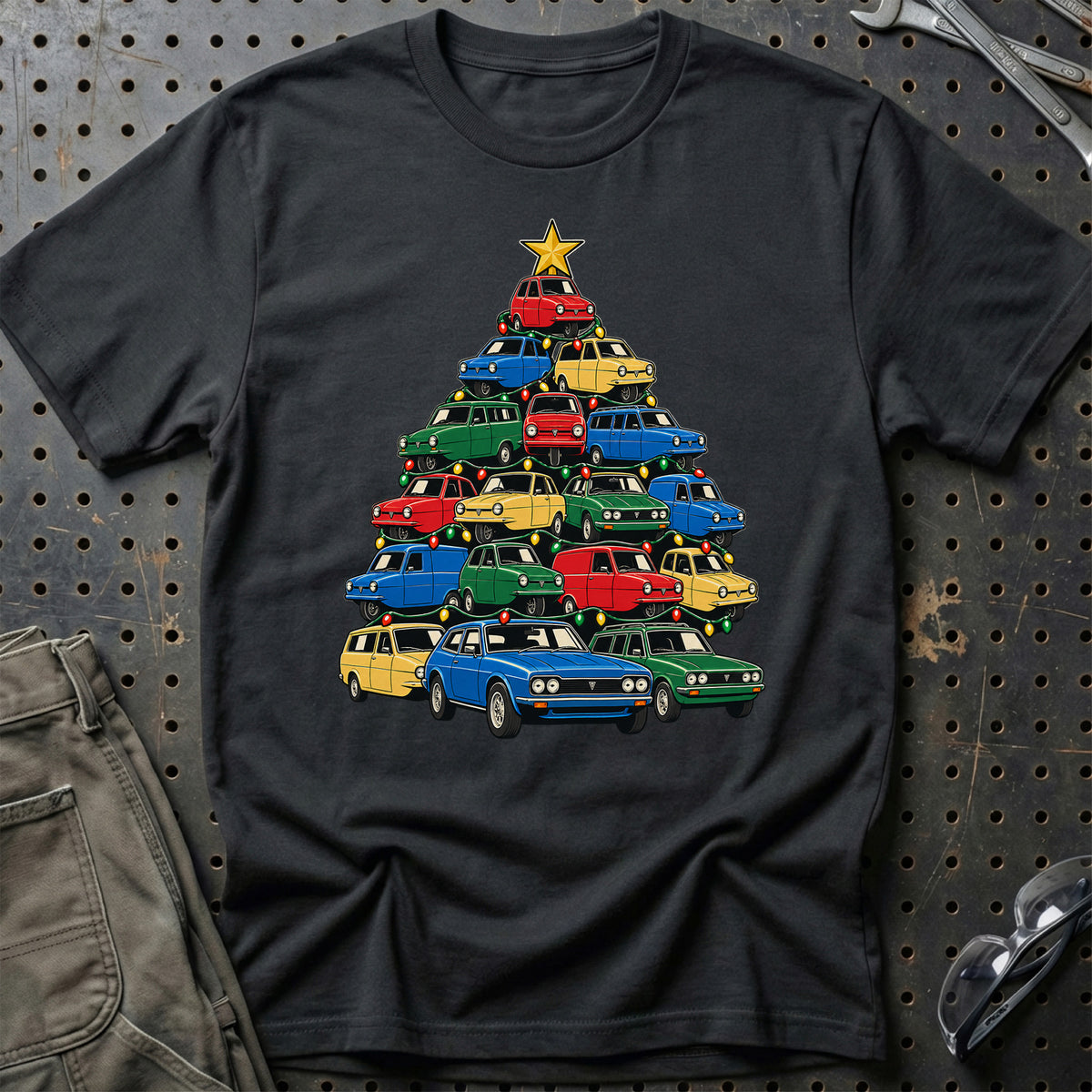 
Reliant Juletræ Christmas Tree Unisex T-Shirt – Sort – print foran