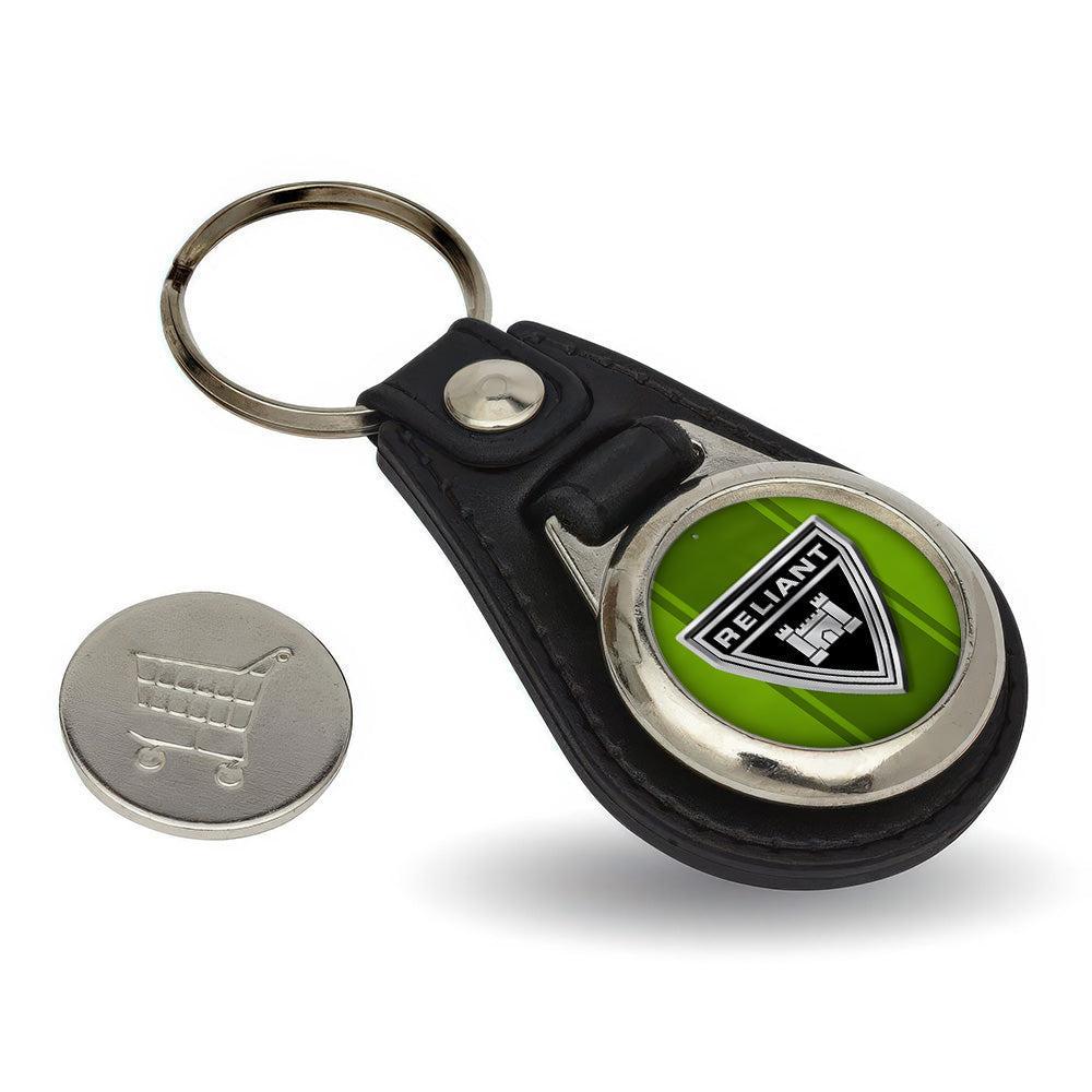 Reliant - Nøglering med Indkøbsvognsmønt – Metal & Kunstlæder-Nøglering-Reliant-Garage Culture Shop- garage - man cave - merchandise