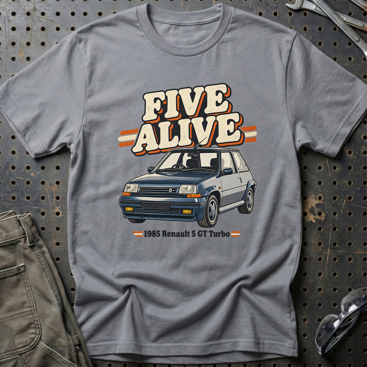 
Renault 5 GT Turbo 1985 – Five Alive T-Shirt – Grå Sport