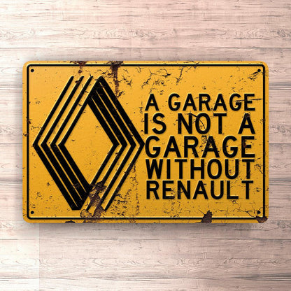 Renault A Garage Is Not A Garage Without Renault Skilte, Musemåtte, Dørmåtte , Plakat-Skilte-Renault-Garage Culture Shop- garage - man cave - merchandise