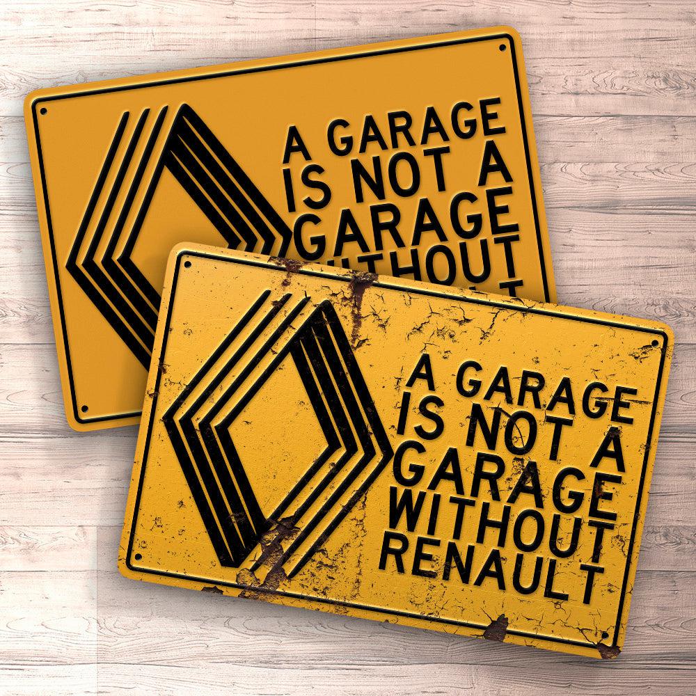 Renault A Garage Is Not A Garage Without Renault Skilte, Musemåtte, Dørmåtte , Plakat-Skilte-Renault-Garage Culture Shop- garage - man cave - merchandise