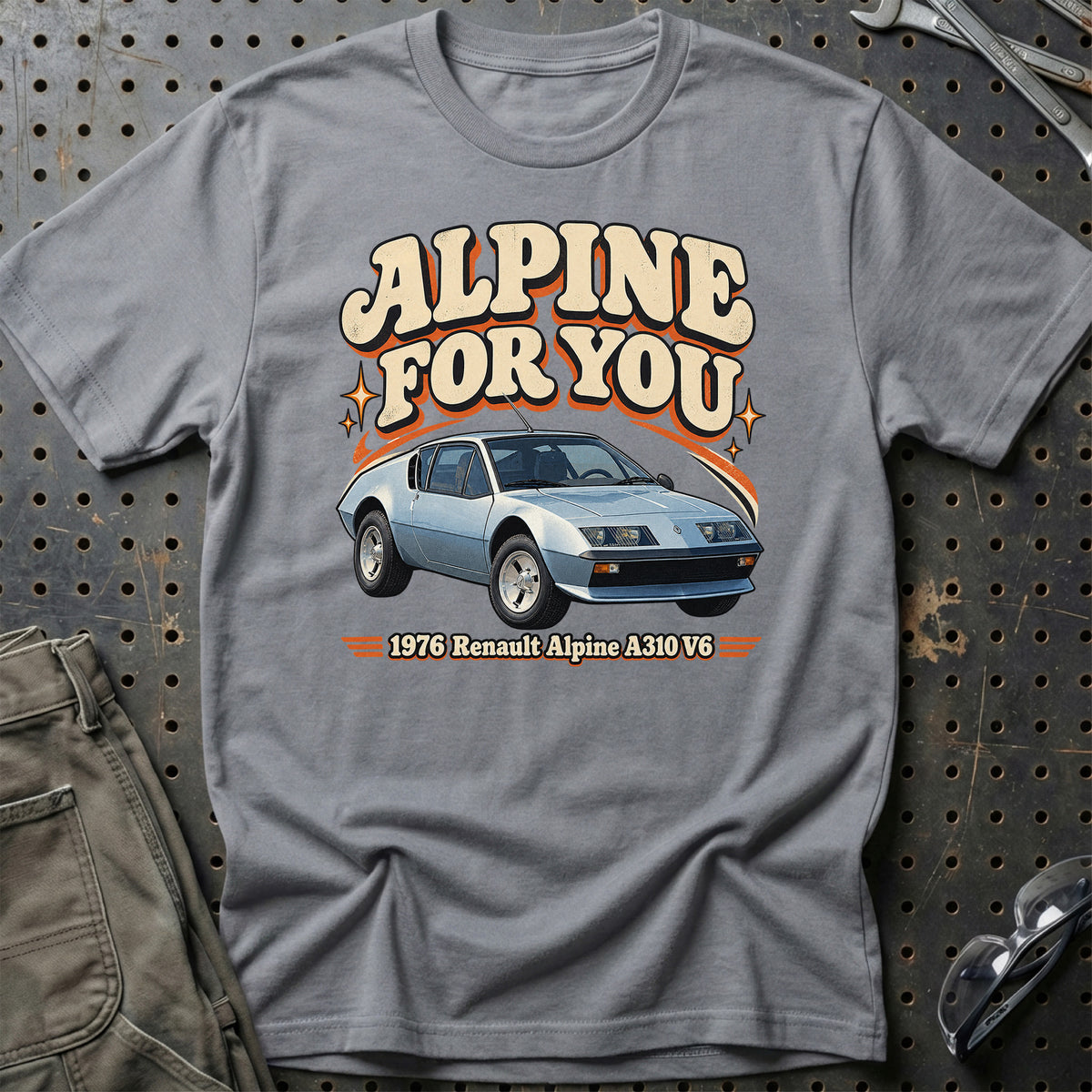 
Renault Alpine A310 V6 1976 – Alpine for You T-Shirt – Grå Sport