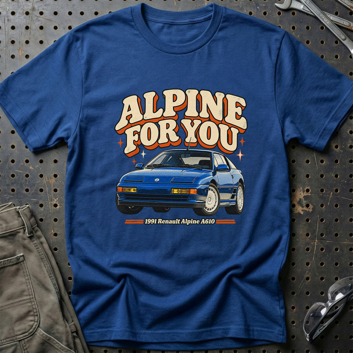 
Renault Alpine A610 1991 – Alpine for You T-Shirt – Blå Royal