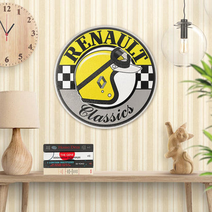 Renault Classics Runde Skilte , Musemåtte Rundt , Kop Underlag, Underlagssæt-Runde Skilte-Renault-Garage Culture Shop- garage - man cave - merchandise