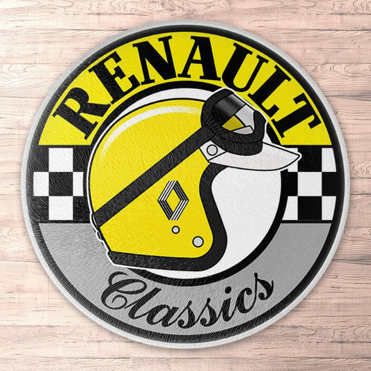 Renault Classics Runde Skilte , Musemåtte Rundt , Kop Underlag, Underlagssæt-Runde Skilte-Renault-Garage Culture Shop- garage - man cave - merchandise