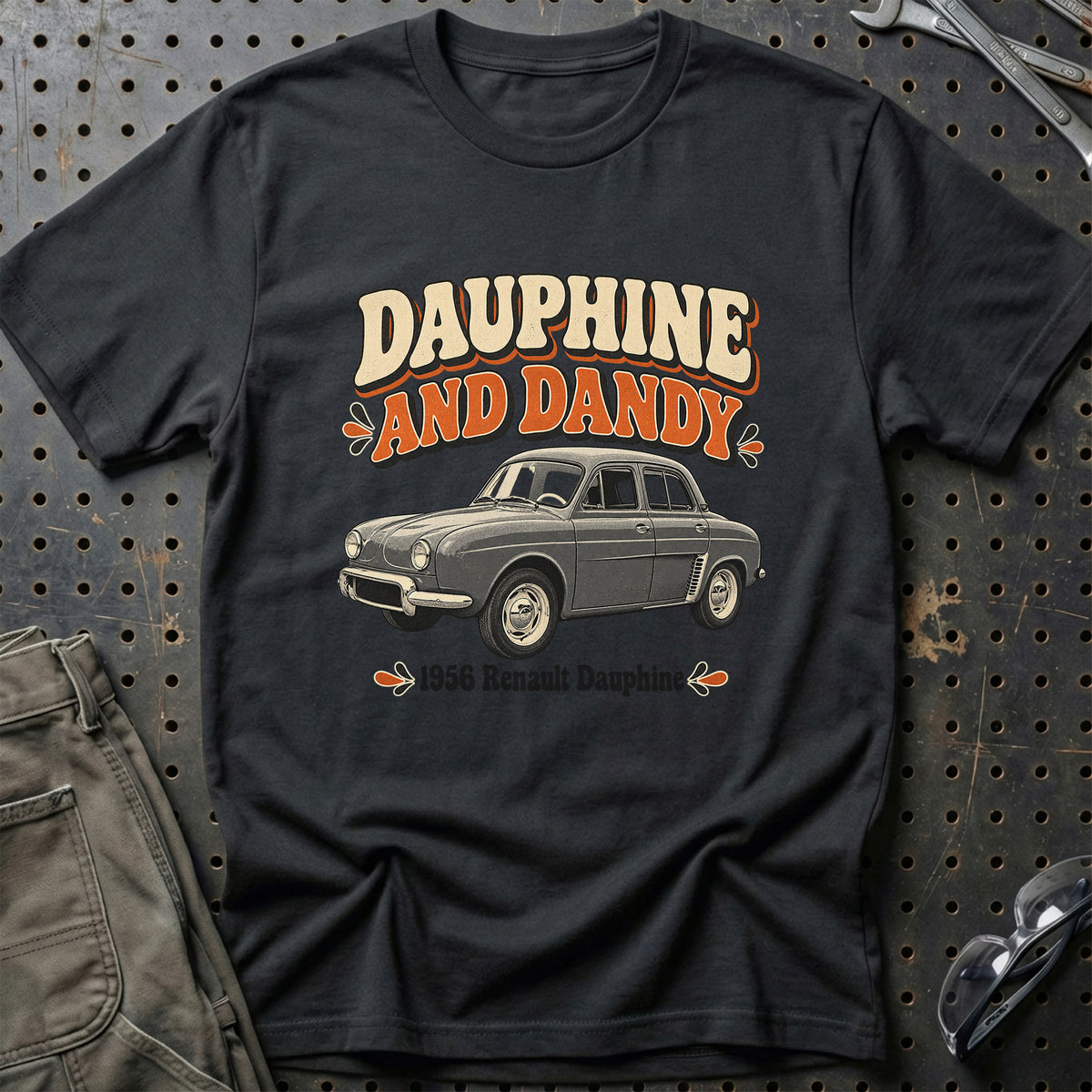 
Renault Dauphine 1956 – Dauphine and Dandy T-Shirt – Sort