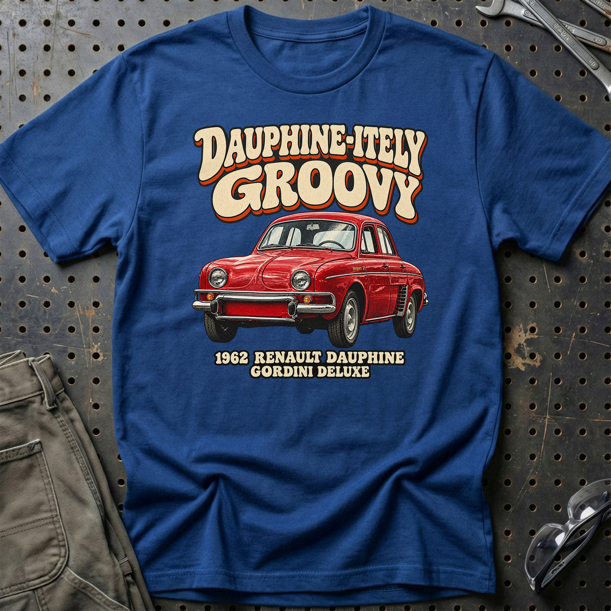 
Renault Dauphine Gordini 1962 – Dauphine-itely Groovy T-Shirt – Blå Royal