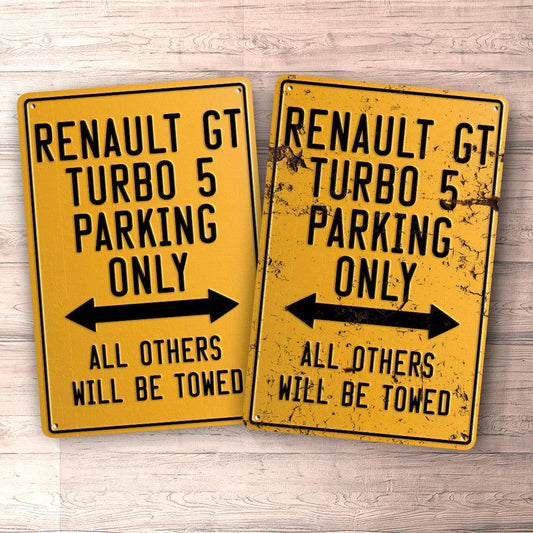 Renault Gt Turbo 5 Parking Only Skilte, Musemåtte, Dørmåtte-Parking skilte-Renault-Garage Culture Shop- garage - man cave - merchandise