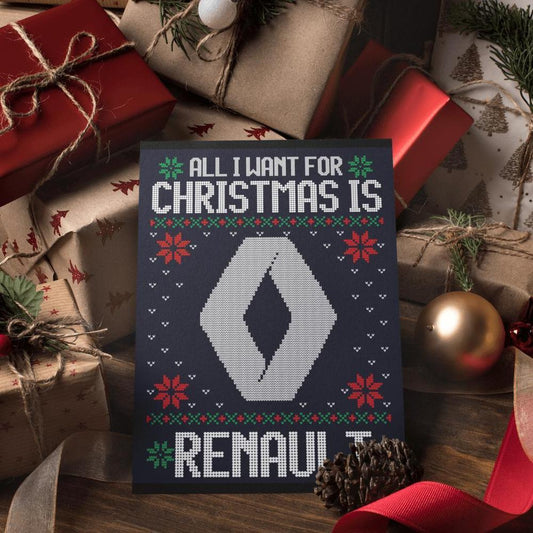 Renault Juleskilte All I Want For Christmas Is Skilte, Musemåtte, Dørmåtte-Skilte-Renault-Garage Culture Shop- garage - man cave - merchandise