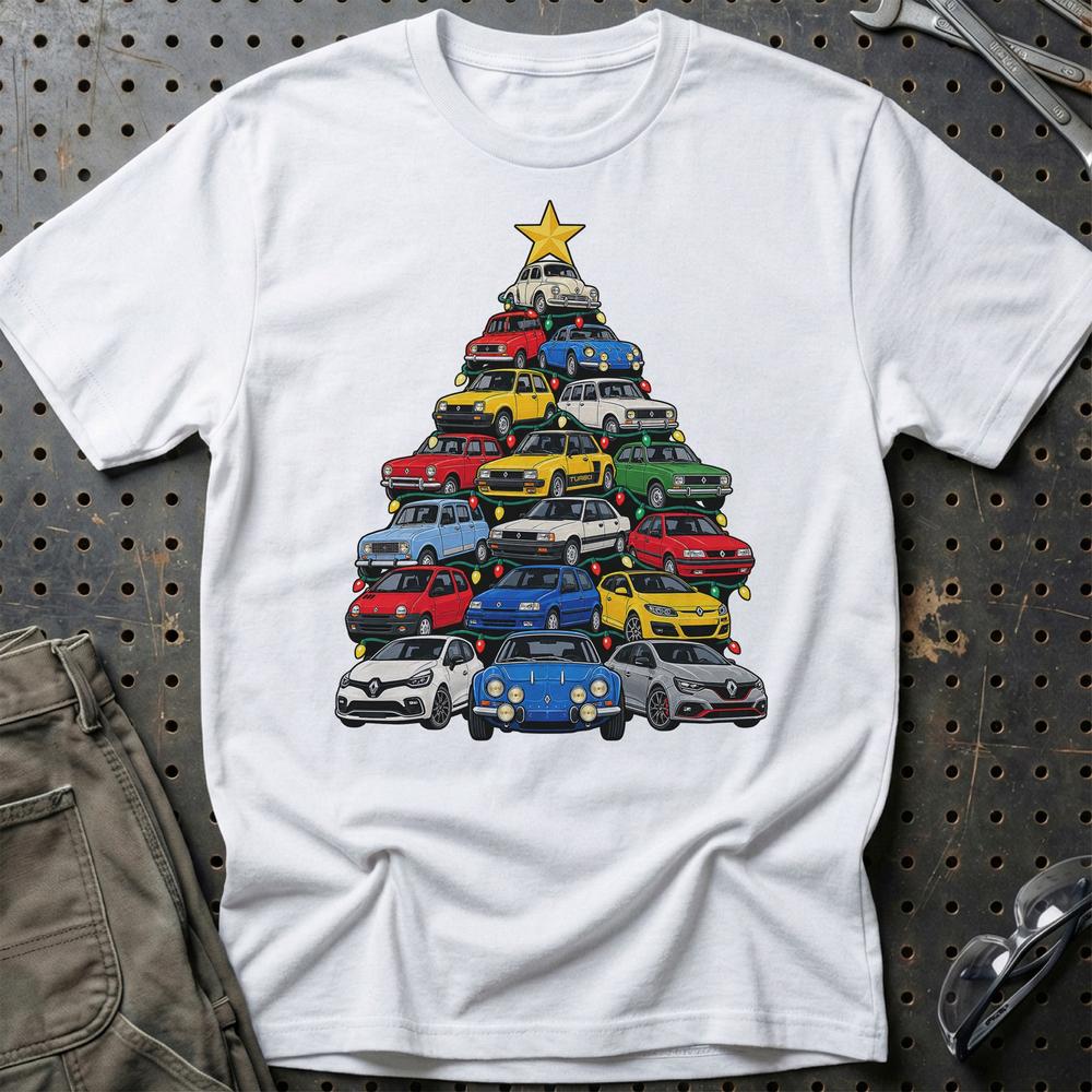 Renault Juletræ T-Shirt-Beklædning-Renault-Hvid-S-Garage Culture Shop- garage - man cave - merchandise