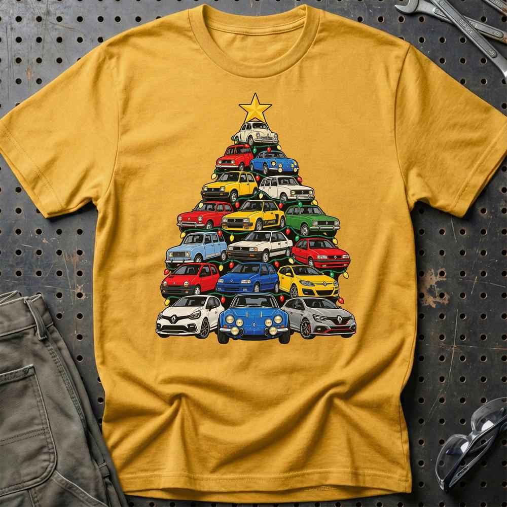 Renault Juletræ T-Shirt-Beklædning-Renault-Guld-S-Garage Culture Shop- garage - man cave - merchandise