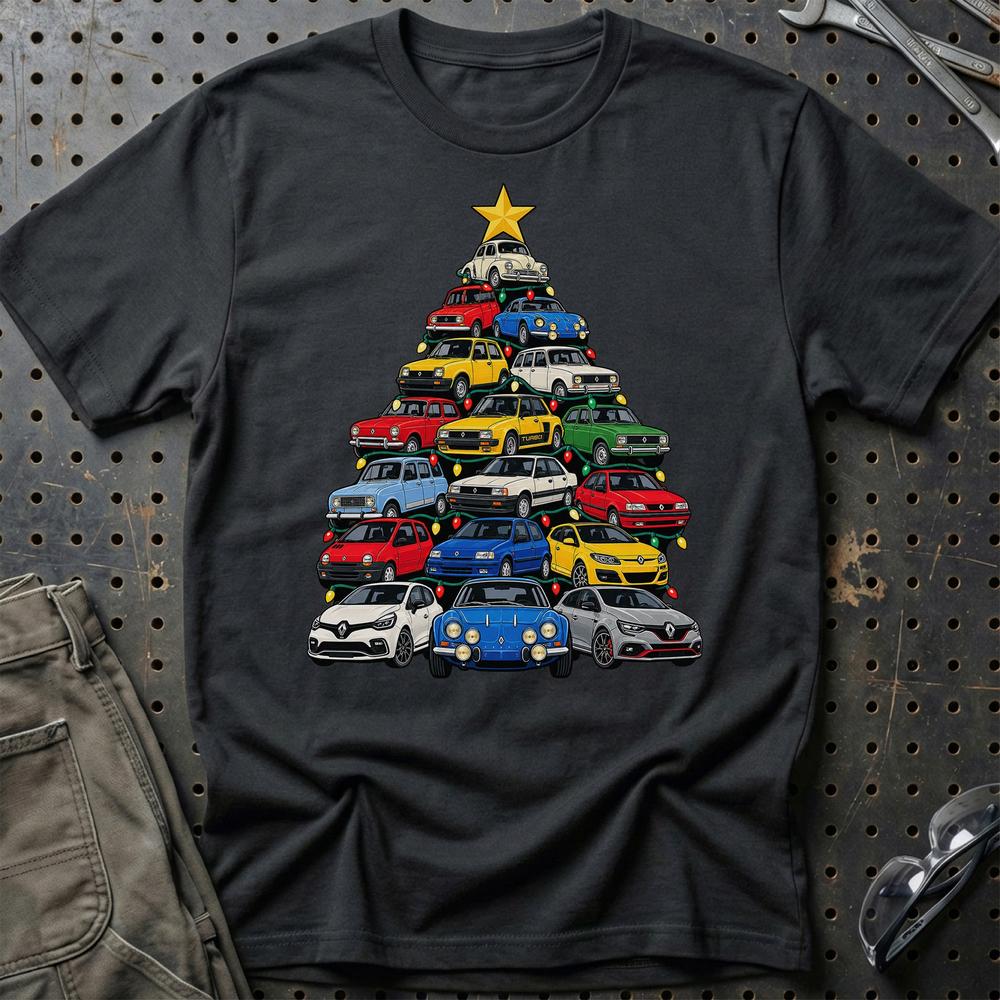 Renault Juletræ T-Shirt-Beklædning-Renault-Sort-S-Garage Culture Shop- garage - man cave - merchandise