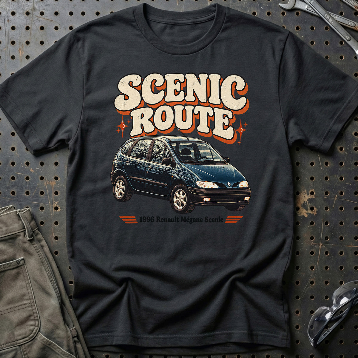 
Renault Mégane Scenic 1996 – Scenic Route T-Shirt – Sort