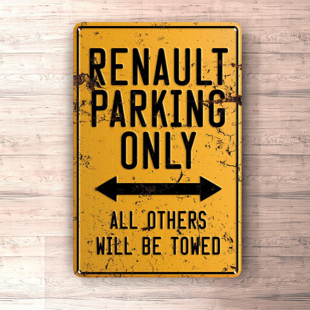 Renault Parking Only Skilte, Musemåtte, Dørmåtte-Parking skilte-Renault-Garage Culture Shop- garage - man cave - merchandise