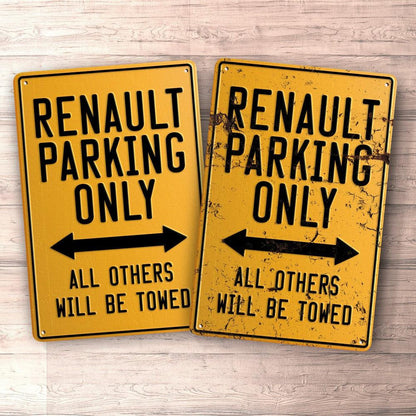 Renault Parking Only Skilte, Musemåtte, Dørmåtte-Parking skilte-Renault-Garage Culture Shop- garage - man cave - merchandise