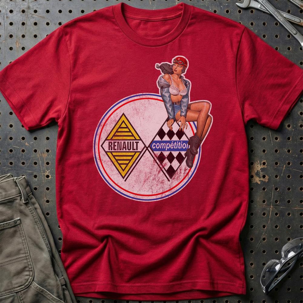 Renault Pinup T-Shirt-Beklædning-Renault-Rød-S-Garage Culture Shop- garage - man cave - merchandise
