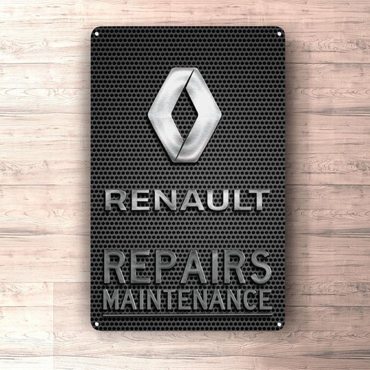 Renault Repairs Maintenance Skilte, Musemåtte, Dørmåtte-Skilte-Renault-Garage Culture Shop- garage - man cave - merchandise
