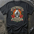 Renault Rigtige Kvinder Kører – Roser og Flammer T-Shirt – Sort