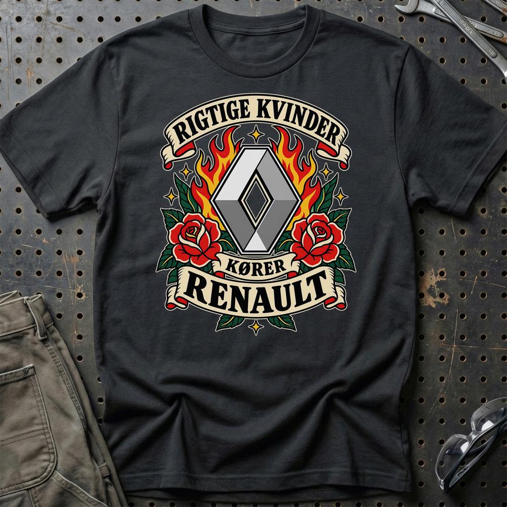 
Produktbillede af Renault Rigtige Kvinder Kører – Roser og Flammer T-Shirt