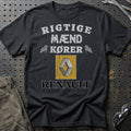 Renault Rigtige Mænd Kører T-Shirt-Beklædning-Renault-Sort-S-Garage Culture Shop- garage - man cave - merchandise