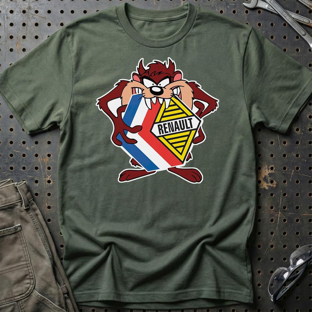 Renault TAZ T-Shirt-Beklædning-Renault-Grøn Militær-S-Garage Culture Shop- garage - man cave - merchandise