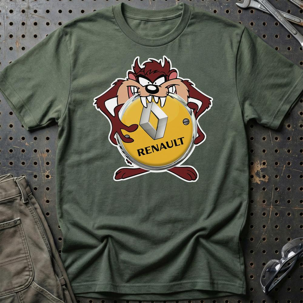 Renault TAZ T-Shirt-Beklædning-Renault-Grøn Militær-S-Garage Culture Shop- garage - man cave - merchandise
