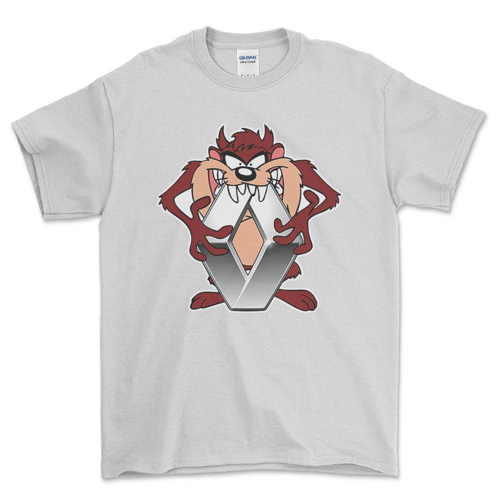 Renault TAZ Unisex T-Shirt , Bomuld-Beklædning-Renault-Hvid-S-Forside-Garage Culture Shop- garage - man cave - merchandise