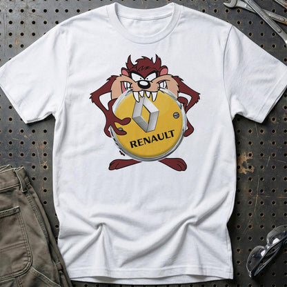 Renault TAZ Unisex T-Shirt , Bomuld-Beklædning-Renault-Hvid-S-Garage Culture Shop- garage - man cave - merchandise