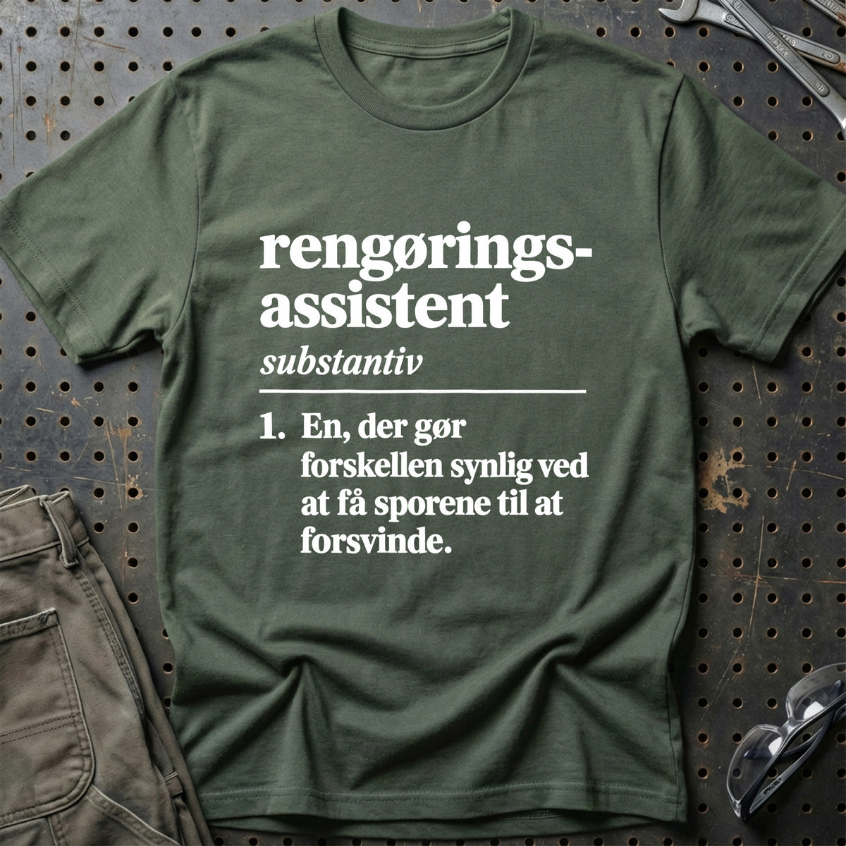 
Rengøringsassistent – Definition T-Shirt – Grøn Militær