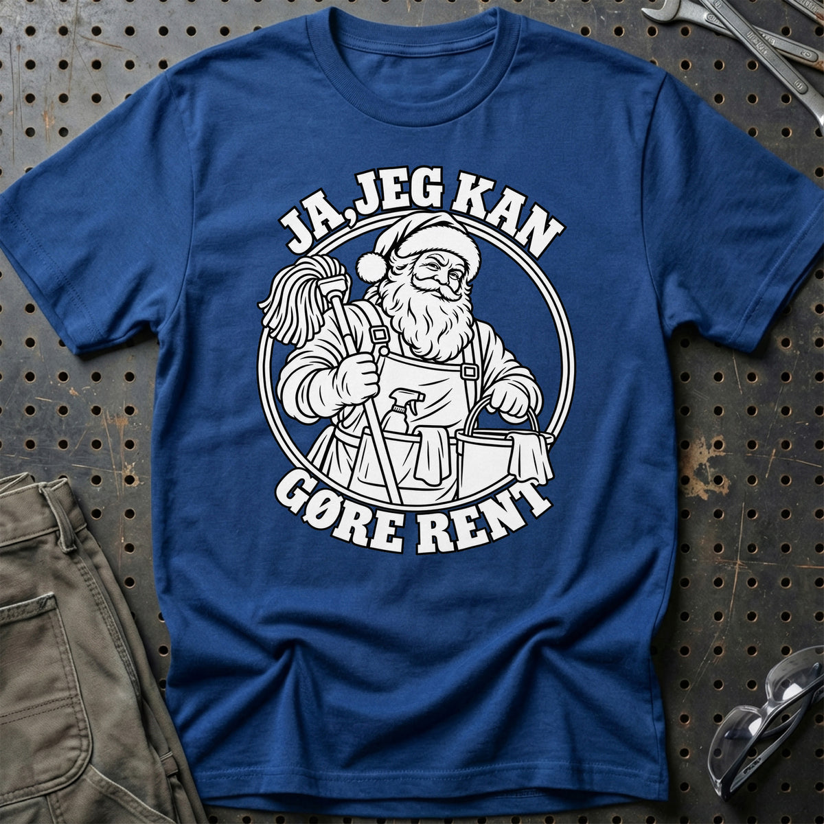 
Rengøringsassistent – Santa Kan Det – Jul T-Shirt – Blå Royal