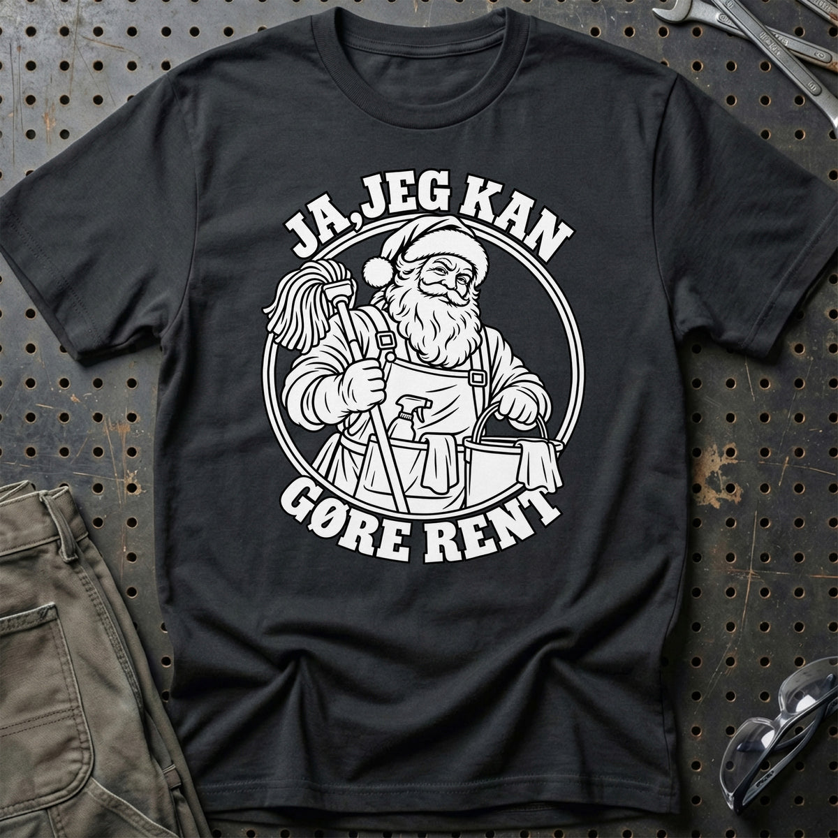 
Rengøringsassistent – Santa Kan Det – Jul T-Shirt – Sort