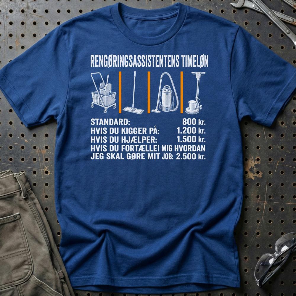 
Produktbillede af Rengøringsassistentens Timeløn T-Shirt