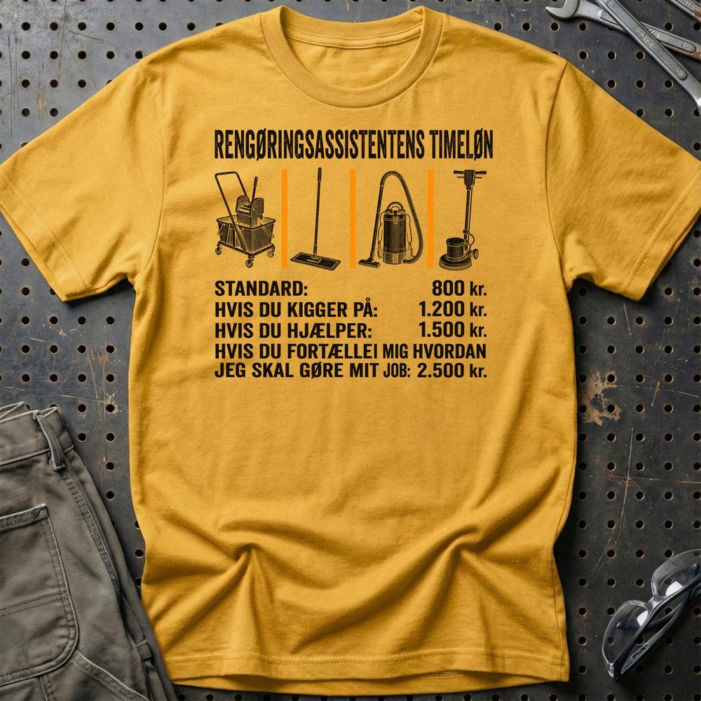 
Produktbillede af Rengøringsassistentens Timeløn T-Shirt