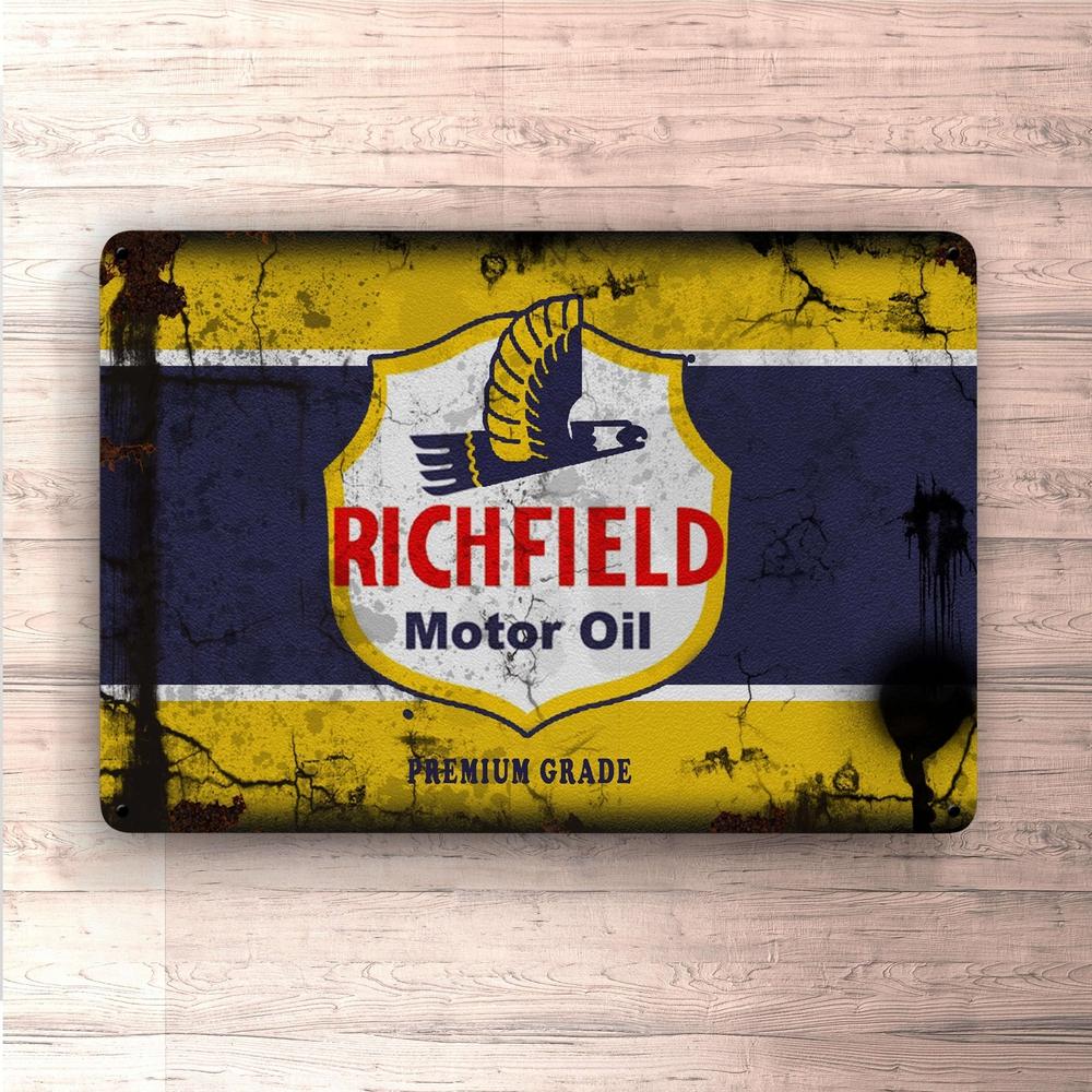 Richfield Motorolie Skilte, Musemåtte, Dørmåtte-Skilte-Motoroil-Garage Culture Shop- garage - man cave - merchandise