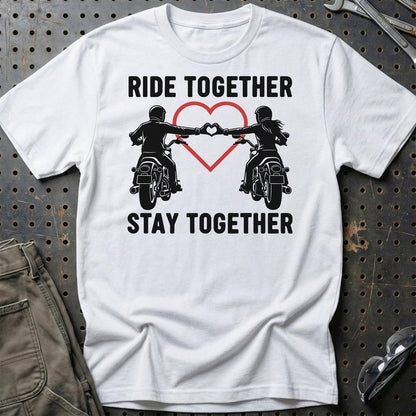 Ride Together Stay Together – Unisex T-Shirt , Bomuld-Beklædning-Garage Culture-Hvid-S-Garage Culture Shop- garage - man cave - merchandise